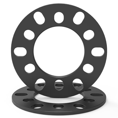WHEEL CONNECT Wheel Spacer, 6mm Thickness(1/4inch), Fit 6 Lugs Pattern 6x114.3, 6x120, 6x127, 6x130, 6x132, 6x135, 6x139.7,Forged 6061 Aluminum, Anodised Black Surface, Pack of 2. - size: 6x114.3/120/127/130/132/135/139.7-6mm(1/4in)