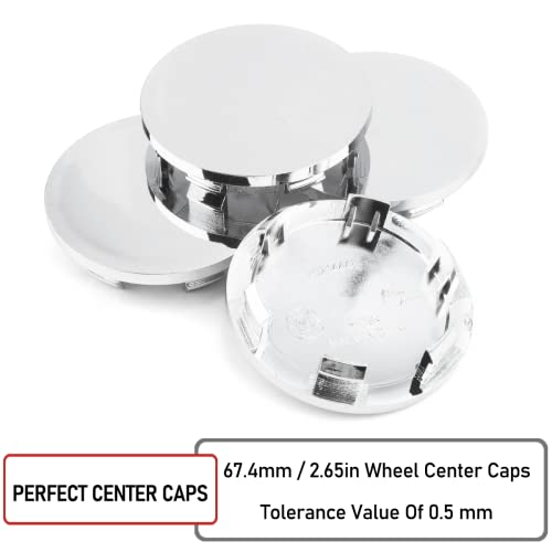 RTrhinotuning 67.4mm Chrome Wheel Center Caps Set of 4 for Blazer (1995-2005) S10 (1995-2004) Envoy (2004-2007) #88966047 17800094 15661129 - color: Chrome