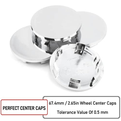 RTrhinotuning 67.4mm Chrome Wheel Center Caps Set of 4 for Blazer (1995-2005) S10 (1995-2004) Envoy (2004-2007) #88966047 17800094 15661129 - color: Chrome