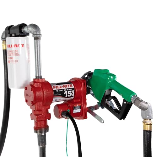 Fill-Rite FR1220HDSFQ 12V 15 GPM Fuel Transfer Pump with Premium Filter Package | Gasoline, Diesel, Kerosene, Ethanol Blends, Methanol Blends, & Biodiesel - style: Filter Package & Swivel