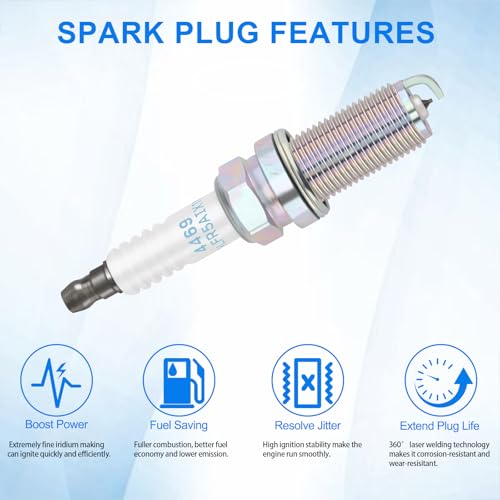 Iridium Spark Plugs 8PCS Compatible with Dodge Ram 1500 2008-2017 2010-2017 for Nissan Altima 2002-2006 for Toyota Camry for Jeep Grand Cherokee 2008-2017 Replaces 4469 92145 XP6003 LFR5AGP - style: 4469