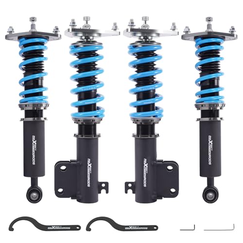 maXpeedingrods Coilover for Subaru Forester SJ 2014–2018, 24 Levels Damper Adjustable Coilovers Suspension Kit Strut, Height Adjustable T6 Upgraded Lowering Kits Blue - size: Forester 2014–2018