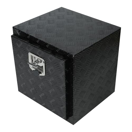 18" Underbody Truck Box,Aluminum 5 Bar Tread Pattern Truck Tool Box - color: black, size: 18" x 17" x 18"