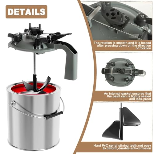 STARVAST 2PCS 4L/1Gallon Paint Mixing Mate Lids Kit, Paint Can Lid Paint Stir Lids with Pour Spout, Universal Paint Lid KIT Stir, Better Sealing Effect, for Stirring, Storing and Pouring