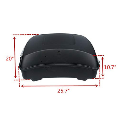 TCT-MOTORPARTS Matte Black Chopped Tour Luggage Trunk Rack Fits for 2014-2025 Harley Davidson Touring Models - color: Matte Black Chopped Trunk+Chrome Rack #1