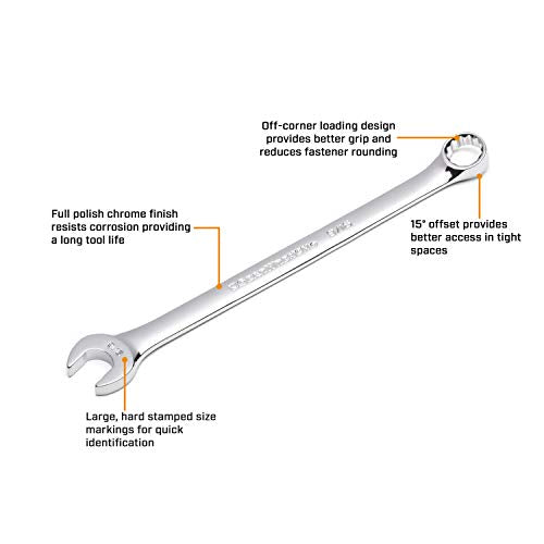 GEARWRENCH 18 Pc. 12 Pt. Long Pattern Combination Wrench Set, Metric - 81920