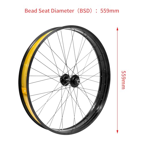 20"/26" x 4.0 inch Fat Tire Ebike Front Wheel,QR 9x135mm - color: 26*4.0 inch