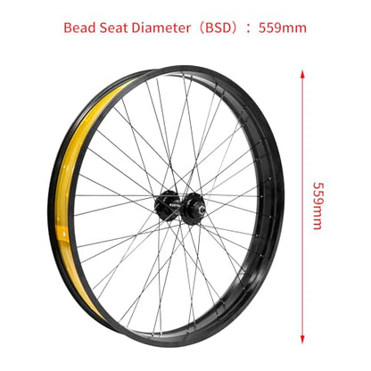 20"/26" x 4.0 inch Fat Tire Ebike Front Wheel,QR 9x135mm - color: 26*4.0 inch