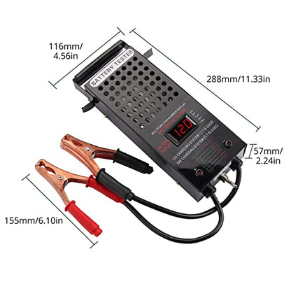 AUTTGINN 6/8/12/16/24V Battery Load Tester Automotive Car Battery Tester,Battery Charging System Tester and Voltmeter Tester with LCD Display for Cars,Golf,Motorcycles - size: LCD