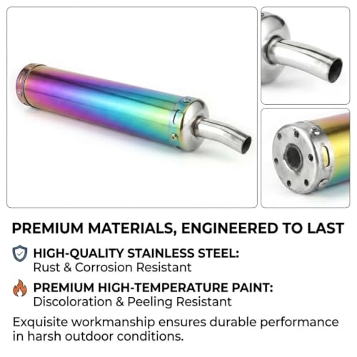 BADASS SHARKS 22mm Exhaust Muffler 2-Stroke 50cc-150cc Dirt Bike Scooter - color: Colorful