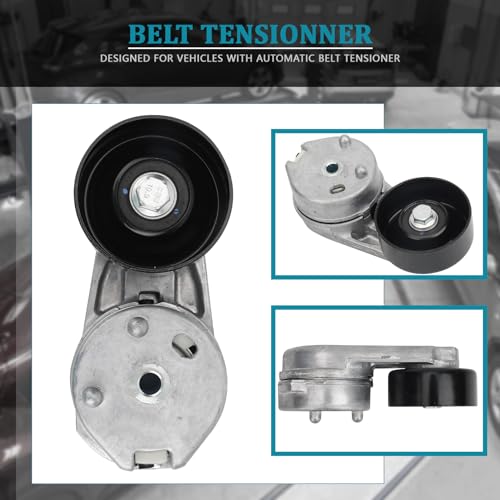 IRONTEK 89370 Belt Tensioner Pulley Assembly fit for Ford (2005-2008 Escape/ 2006-2009 Fusion), for Land Rover 2005-2009 LR3, for Lincoln 2000-2006 LS #38279 - size: 89370