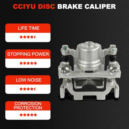cciyu Rear Right Disc Brake Caliper Assembly w/Bracket 19B6037 - size: Rear Right[19B6037]