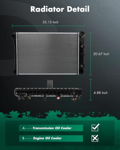 SCITOO Aluminum Radiator for Buick Cadillac Chevy GMC Oldsmobile Pontiac - size: 162