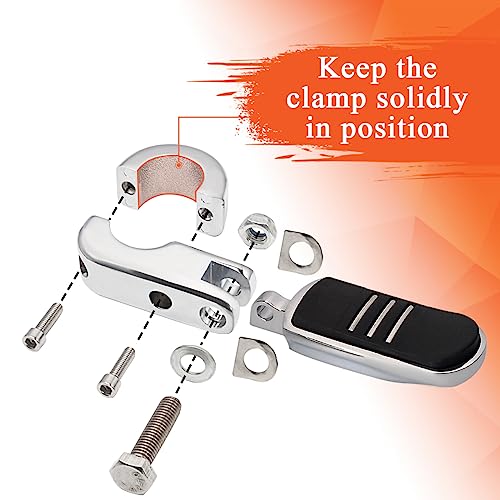 FOVPLUE 1.25" Highway Footpegs, for Harley Touring Softail Dyna Sportster - color: Chrome