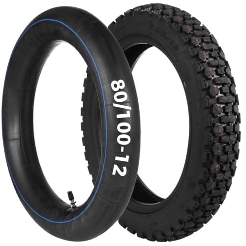 yeesport 3.00-12 Dirt Bike Tire 80/100-12 Street Tire Motorcycle Tube Set