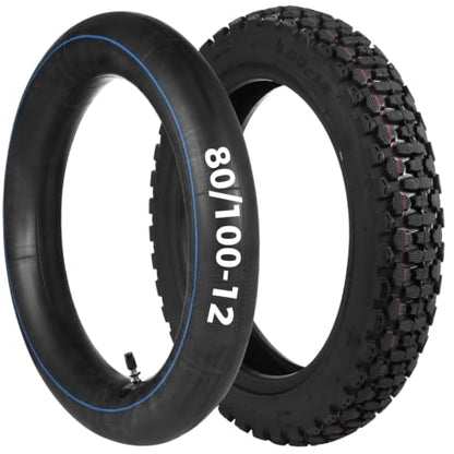yeesport 3.00-12 Dirt Bike Tire 80/100-12 Street Tire Motorcycle Tube Set