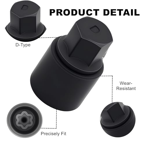 D Wheel Lock Key,Locking Lug Nut Removal Tool Compatible with Toyota,Professional Locking Lug Nut Key,Socket Remover Hand Repair Tool,Black.