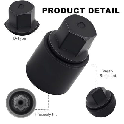 D Wheel Lock Key,Locking Lug Nut Removal Tool Compatible with Toyota,Professional Locking Lug Nut Key,Socket Remover Hand Repair Tool,Black.