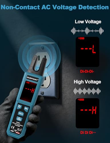 Clamp Meter, DURFICST Digital Auto Ranging Amp Meter TRMS 4000 Counts, Clamp Multimeter with AC/DC Current & Voltage, NCV, Resistance, Capacitance, Frequency, Continuity, Live Wire, Temperature Test