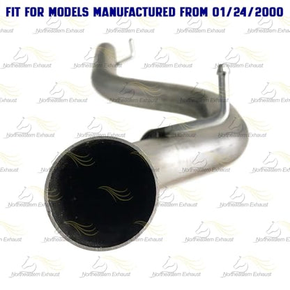 Exhaust Muffler Tail Pipe Compatible with Jeep Wrangler 2000-2002 2.5L | Stainless Steel | Northeastern Exhaust | Includes Clamp, Hangers and Bolt Kit | Direct-Fit Replacement