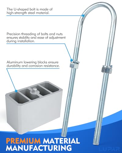 Universal Leaf Spring Lowering Block Kit, Heavy Duty Steel Lowering Block Kit, 3 Inch - size: 3 INCH