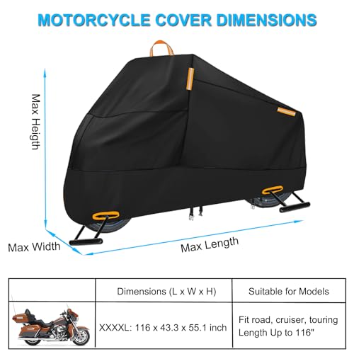 Motorcycle Cover for Electra Glide Road Street Glide Ultra Limited - size: XXXXL (Fits up to 116")