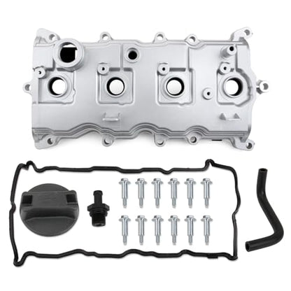 MITZONE Aluminum Valve Cover Compatible with Nissan Altima 2007-2013 Rogue 2008-2013 Sentra 2007-2012 2.5L Replace 13270JA00A 13264JA00A, with Cap Tube & Gasket - color: silver aluminum