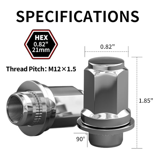 Richeer 24Pcs M12x1.5 OEM Factory Style Lug Nuts for Tacoma Silver - color: Silver