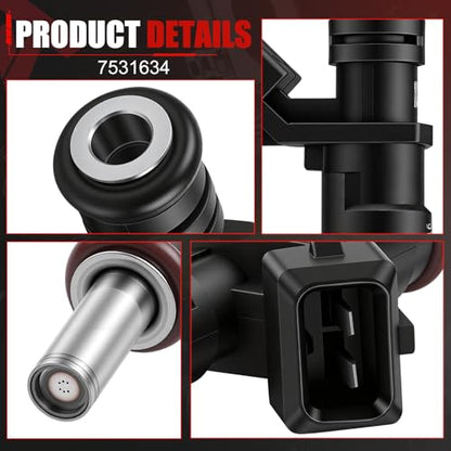 7531634 Fuel Injectors Set of 6 for BMW 330i 530i 525i 528i 2006-2012 3.0L - color: F-13537531634