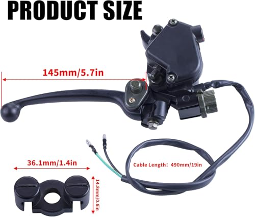 7/8'' Thumb Throttle with Dual Brake Lever Assy Compatible with 50cc 90cc 150cc 250cc ATV Quad Roketa Taotao Sunl Kazuma