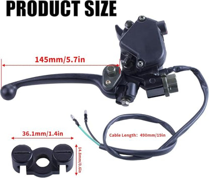 7/8'' Thumb Throttle with Dual Brake Lever Assy Compatible with 50cc 90cc 150cc 250cc ATV Quad Roketa Taotao Sunl Kazuma