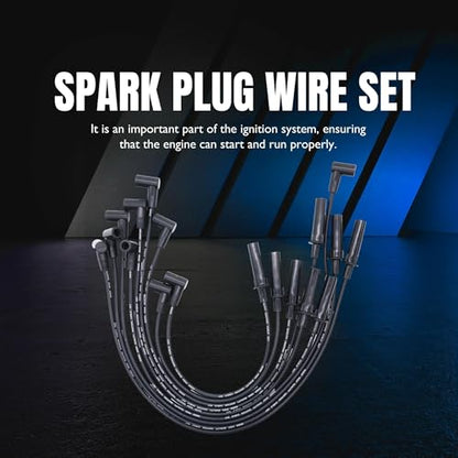 7876 Ignition Spark Plug Wires Set of 9 Compatible with Dodge - style: 7876