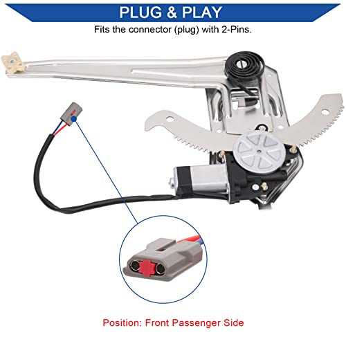 Obaee Window Regulator with Motor Front Right Passenger Side, OE 741-832 - size: Front Right Passenger Side