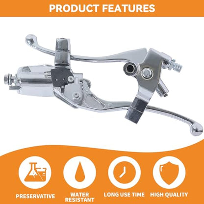 Stylemafia Universal Motorcycle 1" 25mm Brake Clutch Master Cylinder Lever Compatible with Honda Kawasaki Suzuki Yamaha（Silver） - color: Silver
