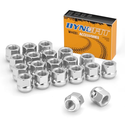 dynofit 1/2"-20 Lug Nuts Compatiable with Ford Ranger Mustang Jeep Grand Cherokee Wrangler,20pcs 1/2x20 Chrome Open End Wheel Nuts,for Explore Crown Victoria 5 Lug Aftermarket Wheels - size: 1/2"-20,Hex 3/4”