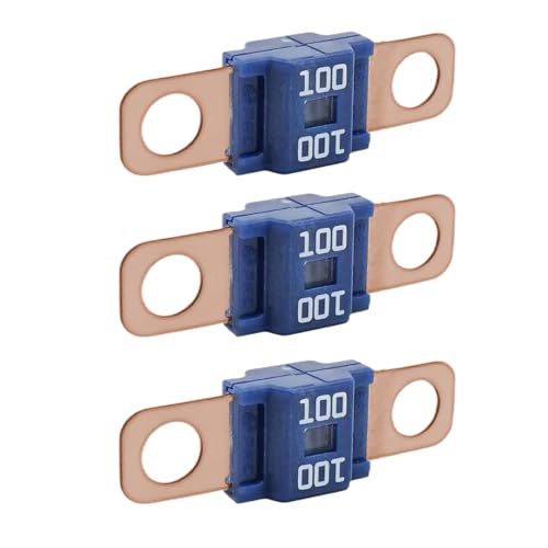 3PCS AMI/Midi Fuse, High Current 100A, Bolt-on Fuse Universal for Cars, Trucks, Construction Vehicles, Agricultural Machinery, Caravans, Passenger Cars, Electrocar Golf Cart (100A) - color: 100A