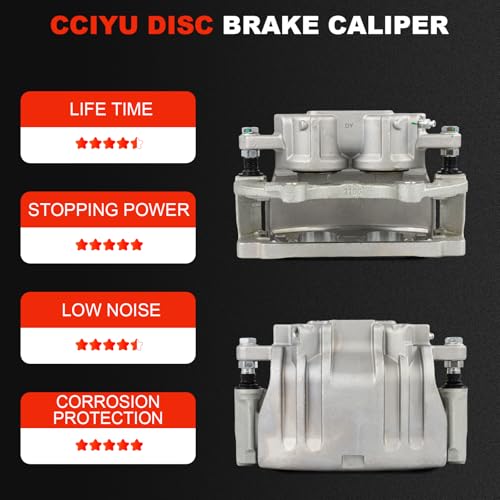 cciyu Front Left & Right Disc Brake Calipers Assembly 18B5017 18B5016 - size: Front[18B5017+18B5016]
