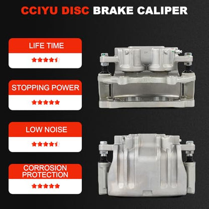 cciyu Front Left & Right Disc Brake Calipers Assembly 18B5017 18B5016 - size: Front[18B5017+18B5016]