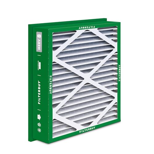 Filterbuy 20x20x5 Air Filter MERV 8 Dust & Allergy Defense (2-Pack) - style: 20x20x5 (Actual: 18.38 x 18.38 x 3.69)