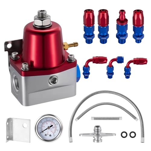 EVIL ENERGY Fuel Pressure Regulator 6AN EFI Bypass Return Adjustable (30-70PSI), Silver - color: Silver