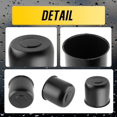 4Pcs 4.9" Stainless Trailer Wheel Center Caps, 4.47" H Matte Black - color: Matte Black, size: 4.9" Hub 4.47"H