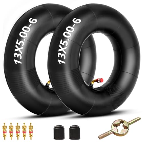 FVRITO 13x5.00-6 Inner Tube Compatible with Razor Dirt Quad Versions 1-18 Go Kart ATV Yard Tractor Snow Blower Lawn Mower Pressure Washer Hand Truck Wheelbarrow 2 Pack, Replacement 13x5-6 13x5x6 Tube - size: 13x5.00-6(2 Pack,Bent Valve）