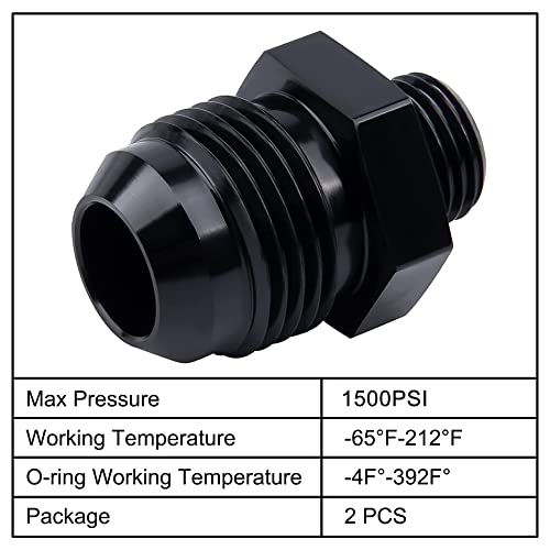 EVIL ENERGY 10AN Flare to AN6 ORB Male O-Ring 2PCS Fitting Adapter - size: 6AN ORB to 10AN