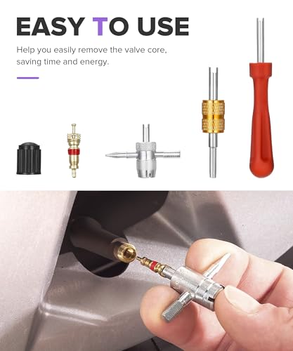 Valve Stem Removal Tool,Car Accessories Universal Valve Stem Tool,Automotive Tire Valves Tools,Suitable for Cars,Trucks,Motorcycles,Bicycles,Tractors,Lawn Mowers,ATVs,Electric Motors