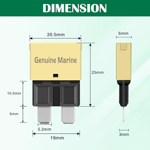 Auto Reset 20A Blade Fuse - Replace Standard 20Amp ATC/ATO Fuses, 14VDC Waterproof Circuit Breaker for Cars, Trucks, Boats, and RVs (Pack of 5) - color: E37A-20A-5pack