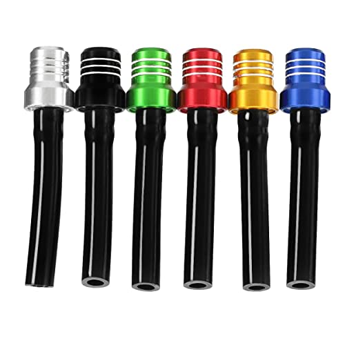 6Pcs Gas Fuel Cap Air Vent Hose Universal CNC Tank Valve Vent Tube with Chekc Ball Aluminum Breather for Atv Motorcycle Dirt Pit Quad Bike Motocross - color: 6 colors
