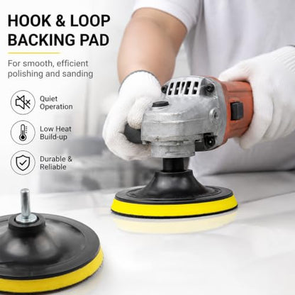 2 Pack 5 Inch Hook and Loop Backing Pad with M14 Thread,Rotary Buffing Pad Sanding Holder Angle Grinder Polishing Backer Plate for Wood,Metal,Automotive,Orbital Sander,Polisher