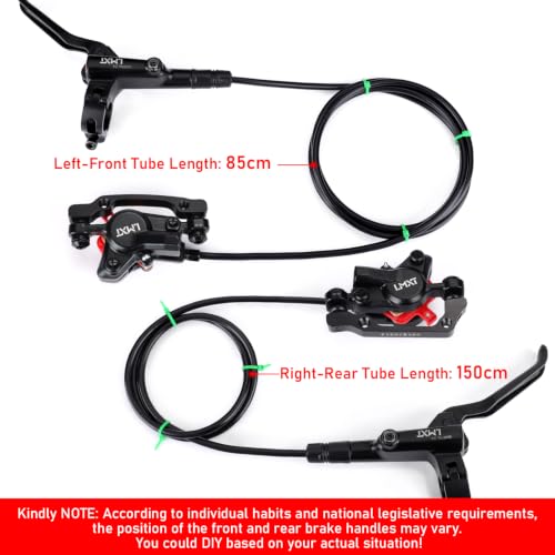 TOBWOLF MTB Hydraulic Disc Brake Kit, Dual Piston Calipers 160mm Rotors - color: Black Hydraulic Disc Brake Set - Dual Piston