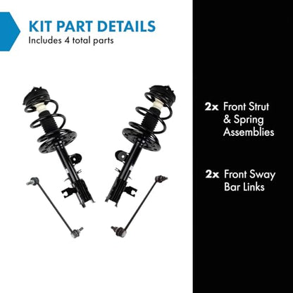 TRQ Front Suspension Kit Complete Strut & Coil Spring Assembly Sway Bar - style: SCA32462
