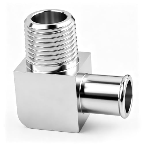 90° Car Heater Hose Fitting,Aluminum Alloy Cars Heater Hose Connector from 1/2 NPT to 5/8 Barb,Professional Elbow Fitting for Heaters Hoses Car Accessories for Cars SUVs